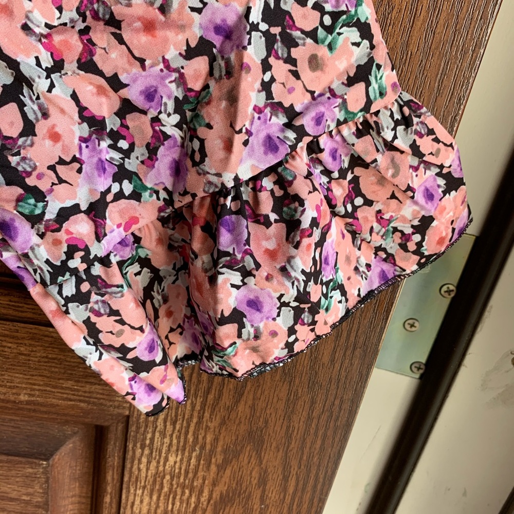 NWT Nasty Gal pink floral frilly faux wrap dress - Picture 9 of 16